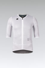 Gobik Carrera 3.0 white mesh cycling jersey with half zip and short sleeves