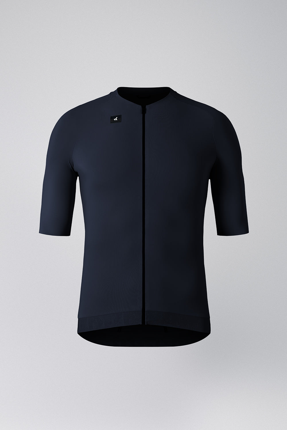 Gobik CX Solid short sleeve cycling jersey in dark navy blue with full zip