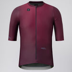 Gobik Magnitude men's cycling jersey in burgundy with full zip closure
