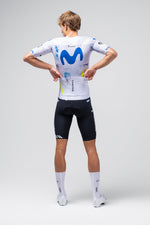 Gobik Nexflow jersey in Movistar Team colors shown from behind on male model