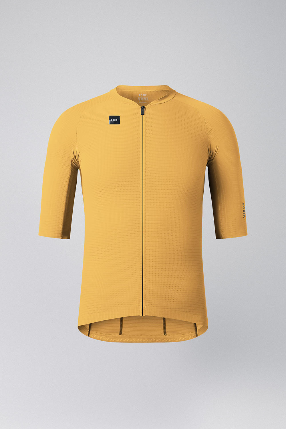 Gobik Phantom Jersey in golden yellow with full zip and three-quarter sleeves