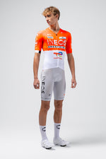 Gobik cycling jersey in orange Ineos Grenadiers team colors with matching shorts