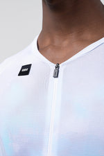 Gobik Reactive Short Sleeve Jersey in white with iridescent rainbow shimmer finish