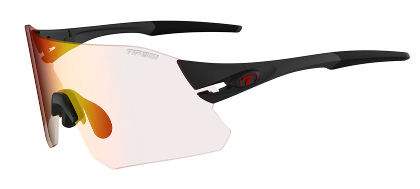Tifosi Rail BlackOut interchangeable sunglasses with black frame and clear photochromic lenses