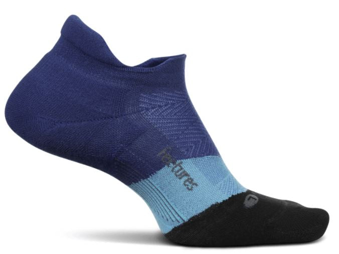 Feetures Elite Light Cushion no-show running sock in tech blue colorway