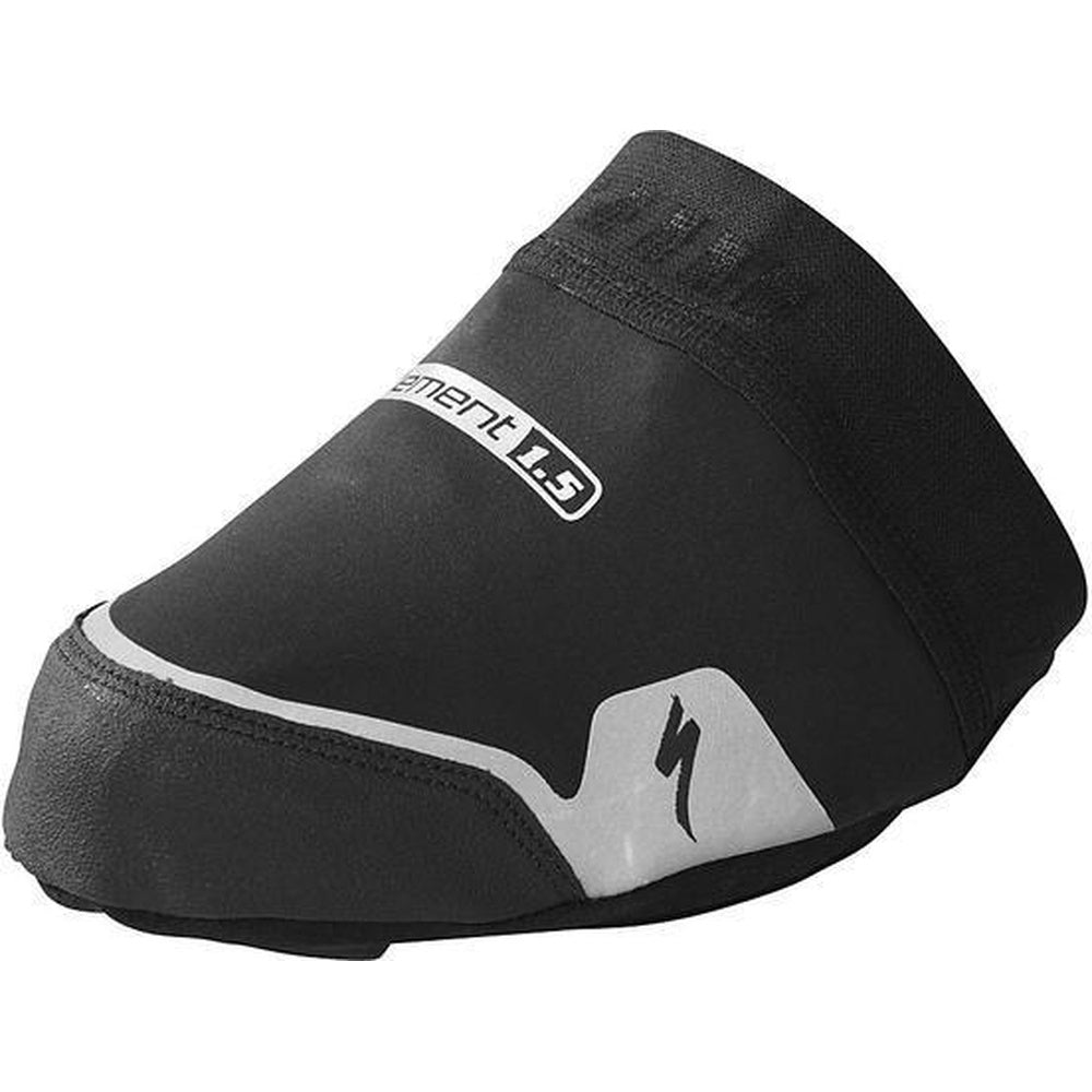 Specialized Element black toe covers with reflective accents for cycling