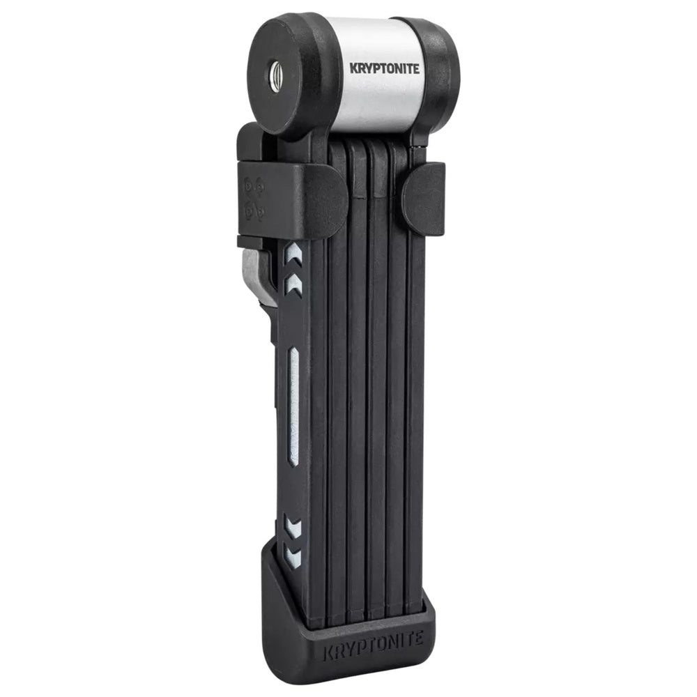 Kryptonite black folding bike lock with articulated segments and mounting bracket