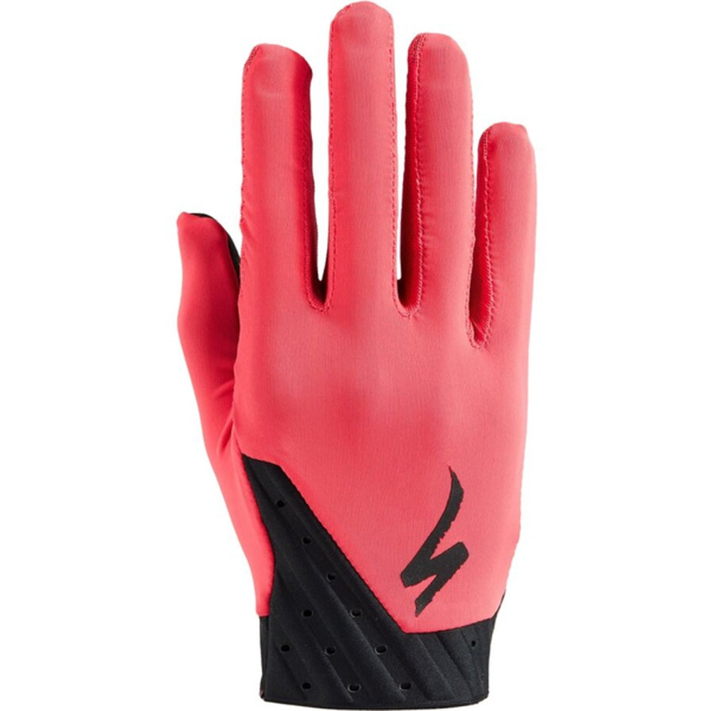 Specialized Trail Air glove in coral pink with black palm and logo