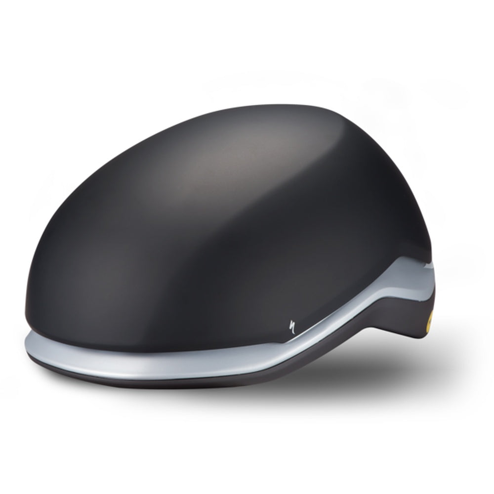 Specialized Mode bicycle helmet in matte black with white trim on clean background