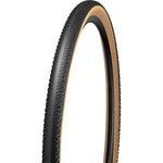 Specialized Pathfinder gravel tire with black tread and tan sidewall