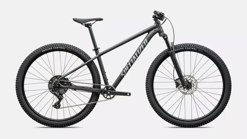 Specialized Rockhopper Sport mountain bike in Satin Metallic Obsidian with Shadow Silver accents