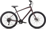 Specialized Roll 3.0 hybrid bike in burgundy with black components on white background