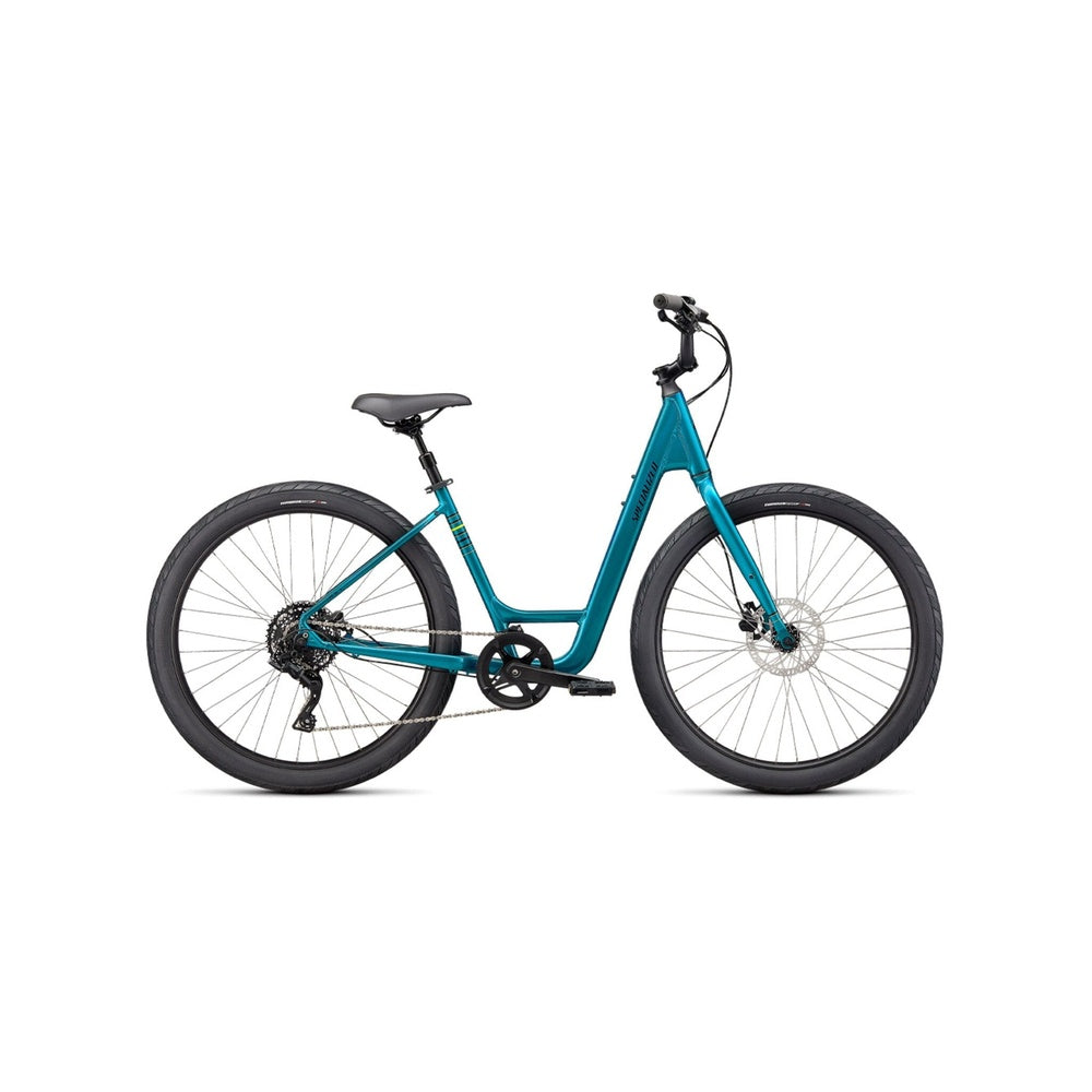 Specialized Roll 3.0 low-entry comfort bike in teal with disc brakes
