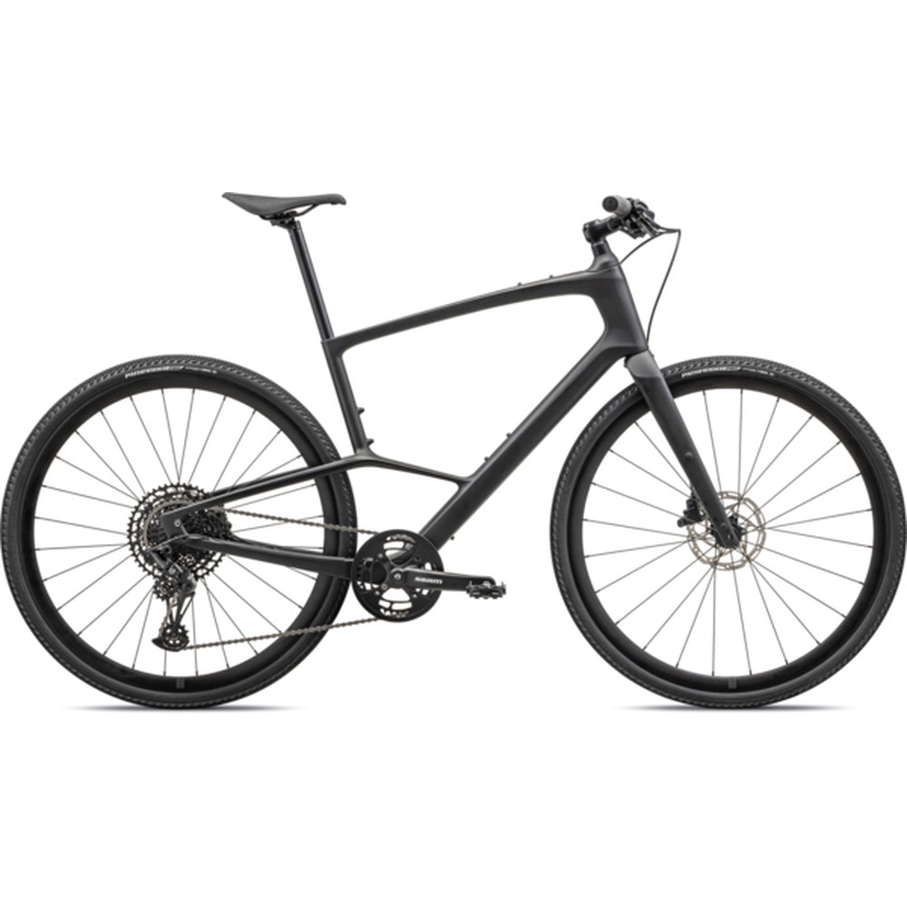 Specialized Sirrus X 5.0 hybrid bike in satin obsidian black finish
