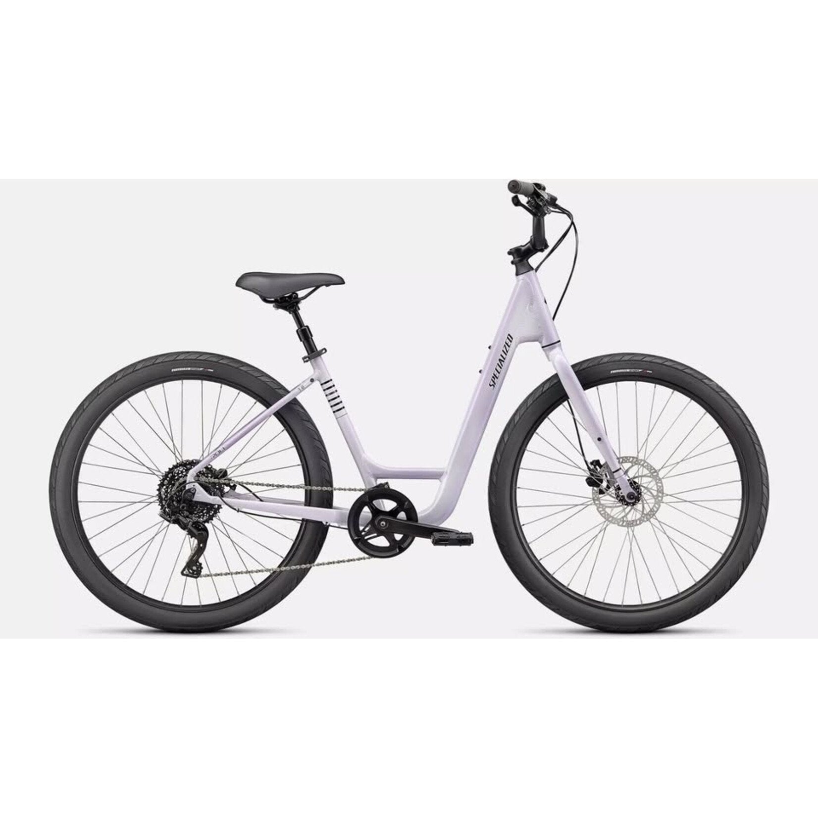Specialized Roll 3.0 Low Entry bike in gloss UV lilac with black details