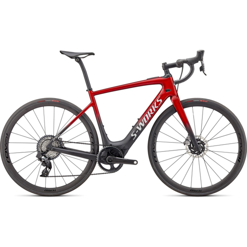 Red and black Specialized Creo SL electric road bike with carbon frame
