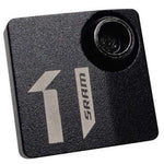 SRAM black aluminum front derailleur frame cover with threaded mounting hole