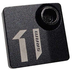 SRAM black aluminum front derailleur frame cover with logo and mounting hole