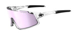 Tifosi Stash sunglasses with clear frame and pink mirrored interchangeable lenses