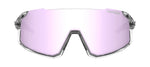 Tifosi Stash sunglasses with clear crystal frame and pink mirrored interchangeable lens