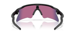 Oakley Radar EV Heater sunglasses rear view showing interior of Prizm Road lens and matte black frame