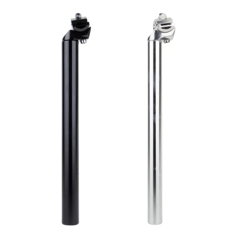 Sunlite Classic seatpost shown in black and silver chrome finish variants side by side