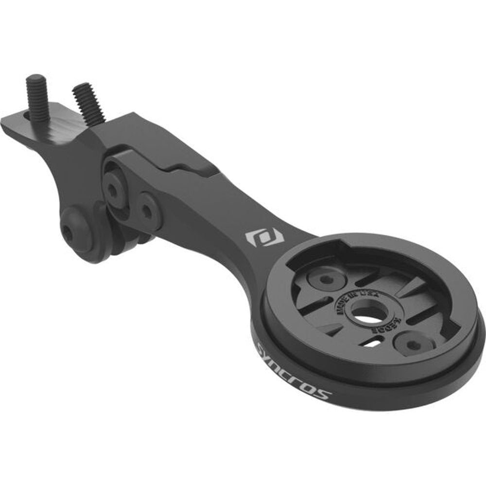 Syncros black aerodynamic front computer mount with circular disc design