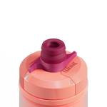CamelBak Podium Chill water bottle in coral pink with burgundy cap and spout