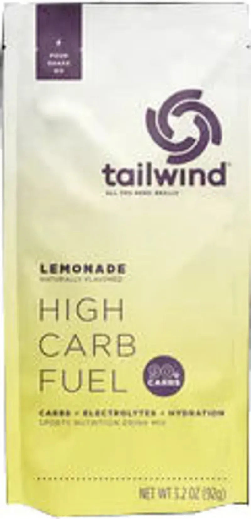 Tailwind Nutrition High Carb Fuel Lemonade single serving sachet, 92g sports drink mix