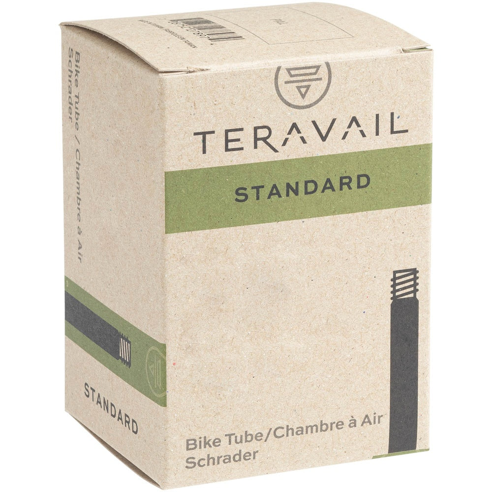 Teravail Standard bike tube packaging box with Schrader valve specification