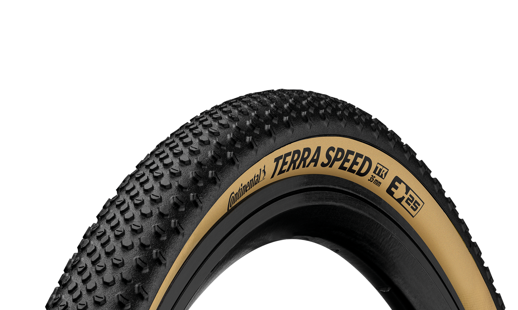 Continental Terra Speed Pro bicycle tire with black tread and cream sidewall