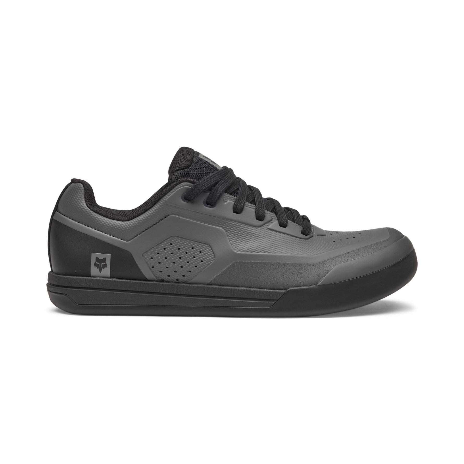 Fox Racing Union Flat MTB Shoes in grey with black accents and Fox logo