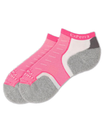 Experia bright pink compression micro mini socks with gray heel and toe