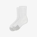 Thorlos white mini crew tennis socks with gray cushioned heel and toe panels