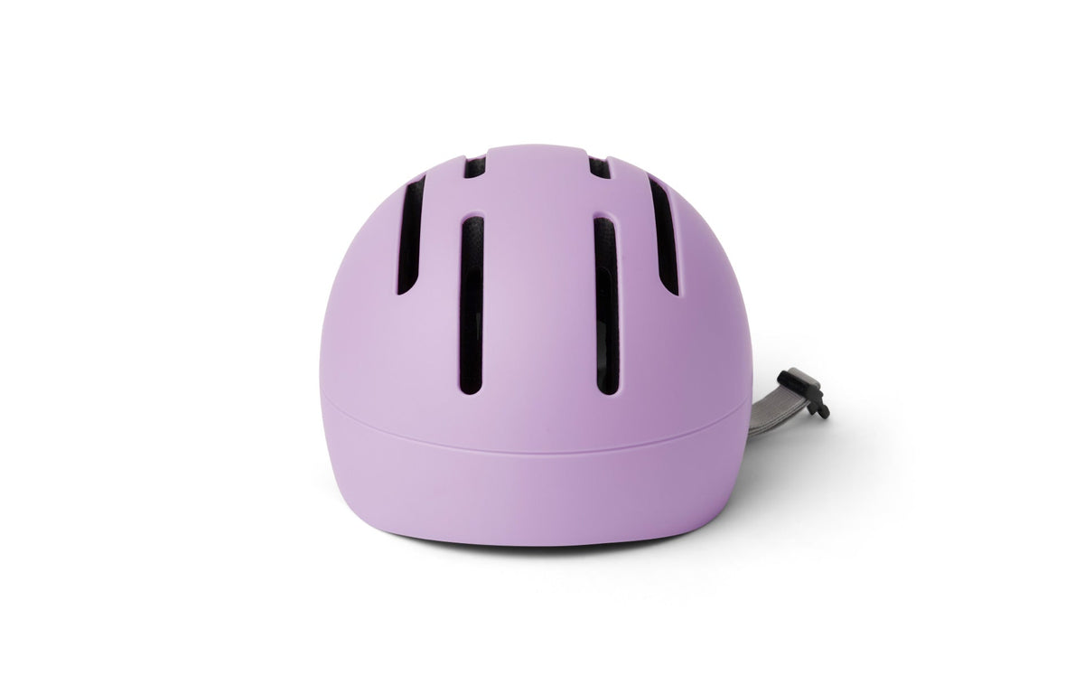 Thousand Toddler Helmet in Power Purple with ventilation slots and chin strap