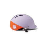 Thousand Next Youth Helmet in lavender and orange two-tone colorblock design with visor