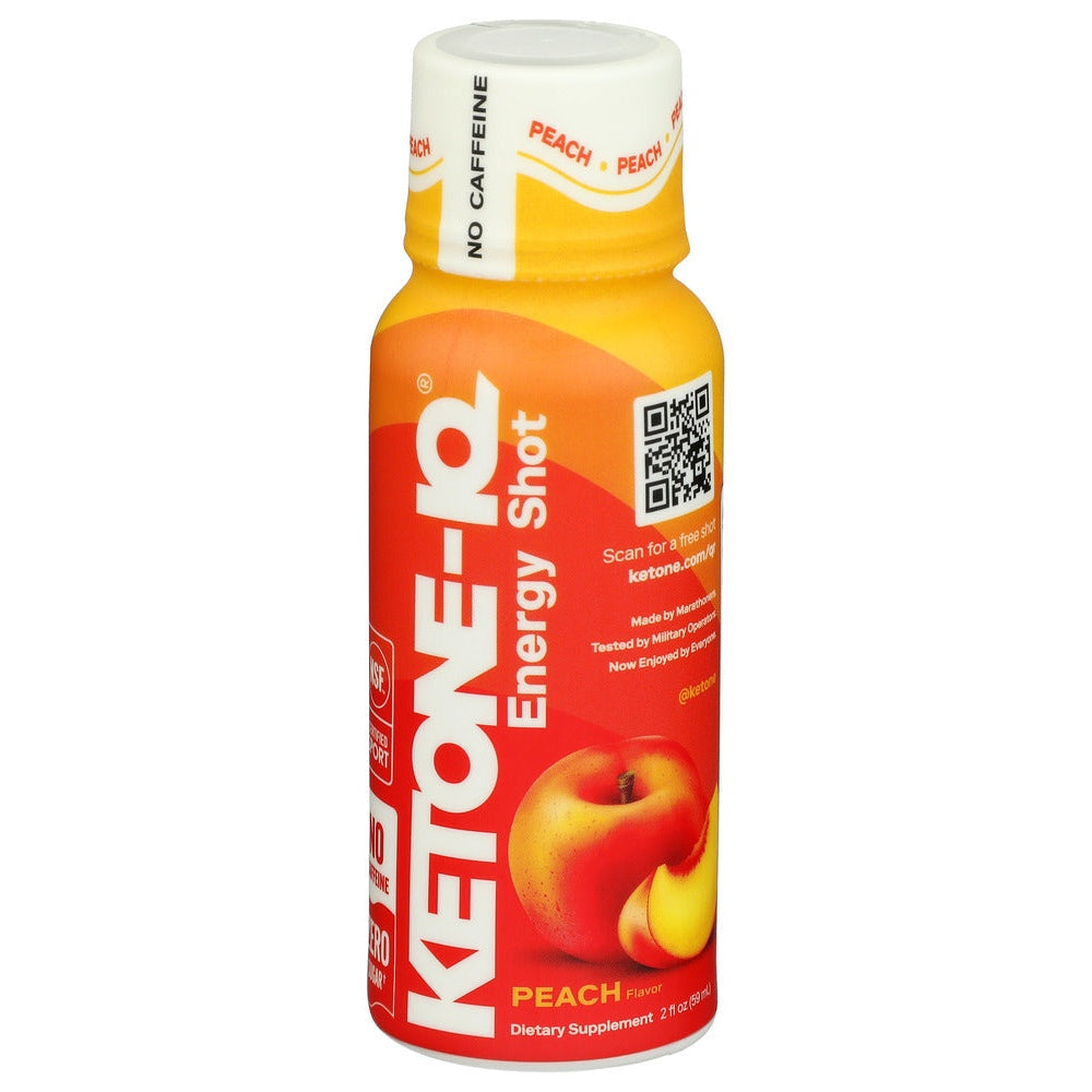 Ketone-IQ Energy Shot Peach flavor 2 fl oz dietary supplement bottle