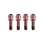 Set of four Kogel titanium stem bolts with conical heads and integrated washers in purple finish