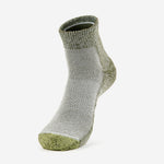 Thorlos Trail Running Ankle Sock in Forest green with heathered grey body and reinforced toe and heel
