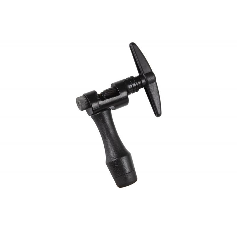 Black alloy bike chain cutter tool with handle and cutting mechanism