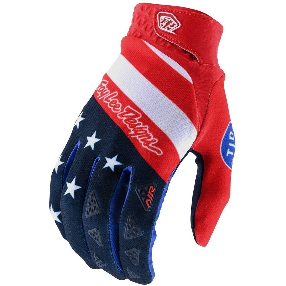 Troy Lee Designs Air glove in red white and blue stars and stripes pattern