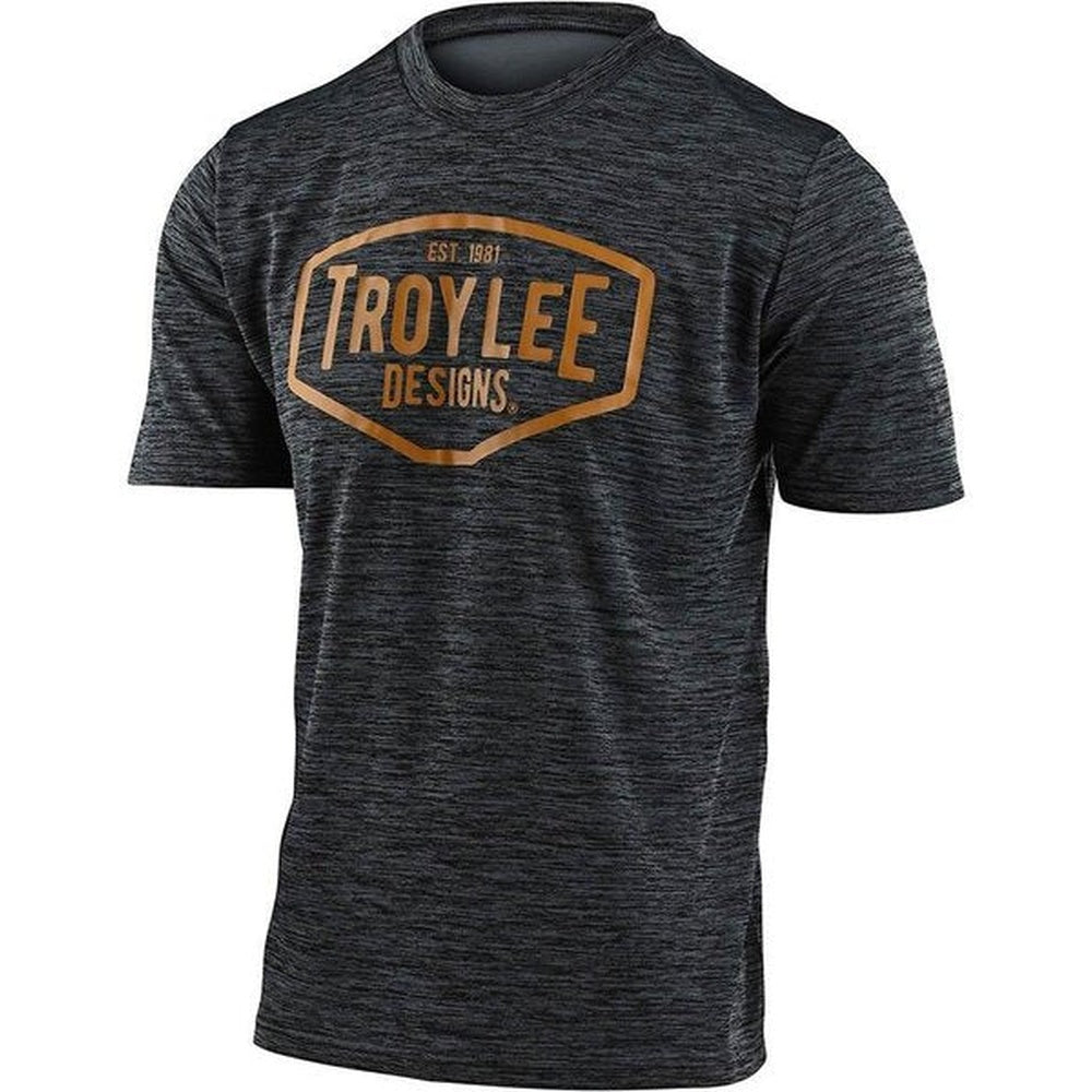 Troy Lee Designs Flowline Short Sleeve Jersey in Station Heather Dark Moka colorway