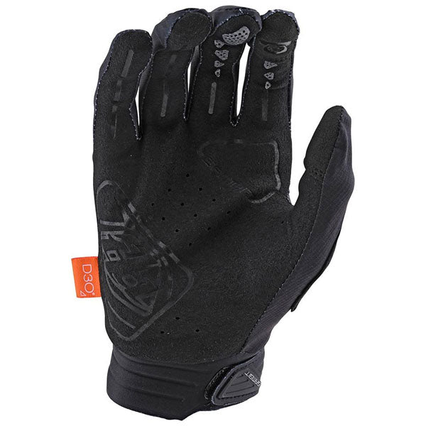 Troy Lee Designs Gambit Gloves in Tarmac black colorway showing palm side