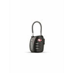 Osprey black TSA-approved combination padlock with braided cable shackle and red indicator
