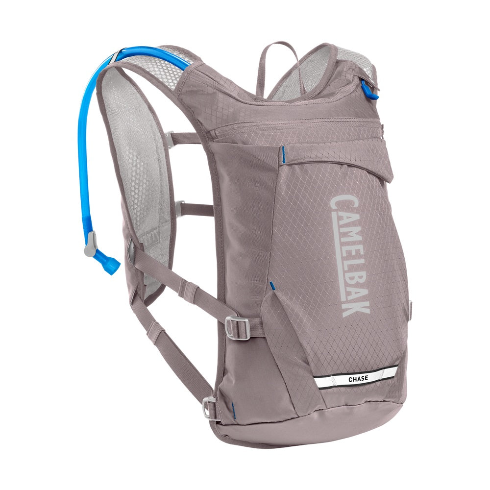CamelBak Chase hydration vest in purple dove with blue reservoir tube