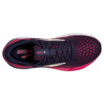 Brooks Ghost 16 women's running shoe in peacoat navy with raspberry pink accents