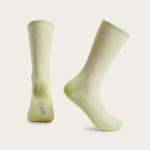 Velocio Ultralight cycling socks in sage green and cream colorway