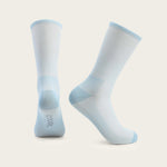 Velocio ultralight cycling socks in pearl grey and light blue gradient