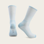 Velocio ultralight cycling socks in sky blue and white gradient pattern