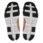 Bottom view of On Cloudmonster 2 running shoes showing white and black outsole pattern
